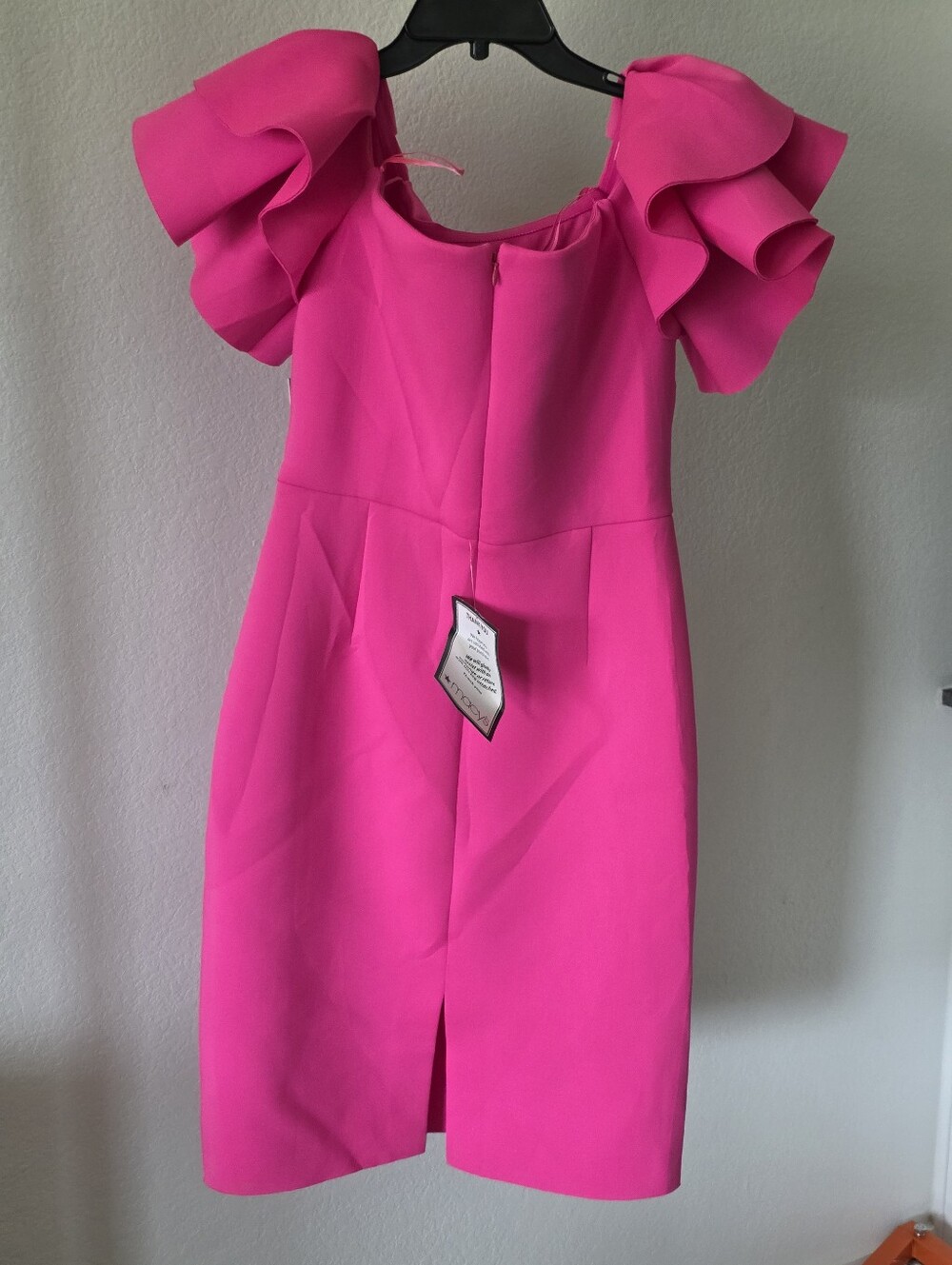 Eliza J Pink Ruffle Sleeve Sheath Cocktail Dress Size 14 NWT $158 MSRP - Picture 8 of 10